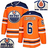 Oilers #6 Larsson Orange With Special Glittery Logo Adidas Jersey,baseball caps,new era cap wholesale,wholesale hats